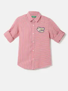 United Colors of Benetton Boys Horizontal Striped Cotton Casual Shirt