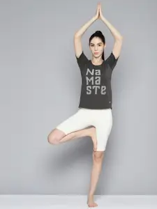 Alcis Women Typography Printed Slim Fit T-shirt