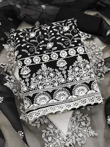 KALINI Embroidered Organza Unstitched Dress Material