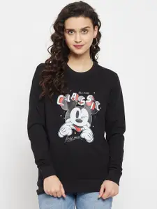 Disney by Wear Your Mind Women Mickey Mouse Printed Pullover Sweatshirt