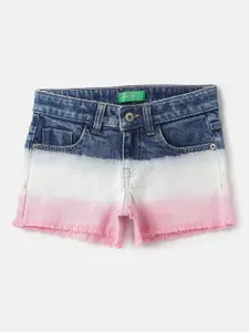 United Colors of Benetton Girls  Regular Fit Washed Cotton Denim Shorts