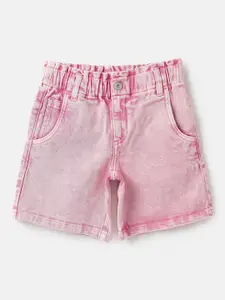 United Colors of Benetton Girls Washed Cotton Denim Shorts