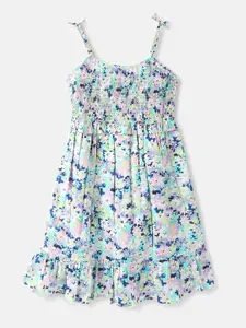 United Colors of Benetton Girls Cotton Floral A-Line Dress