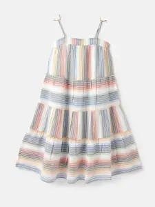 United Colors of Benetton Girls Striped A-Line Cotton Dress