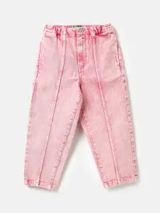 United Colors of Benetton Girls Low Distress Mid-Rise Cotton Jeans