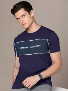 French Connection Men Brand Logo Printed Pure Cotton T-shirt