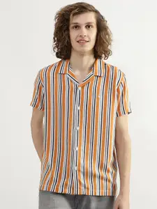 United Colors of Benetton Men Striped Spread Collar Casual Shirt