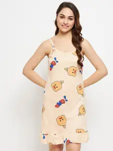 Camey Cartoon Characters Printed Shoulder Strap Nightdress