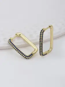Carlton London Gold-Plated Square Hoop Earrings