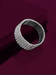 Carlton London Women Cubic Zirconia Rhodium-Plated Bracelet