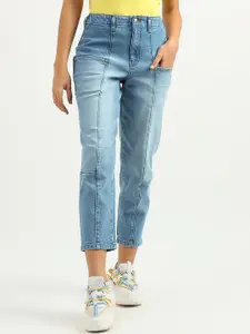 United Colors of Benetton Women High-Rise Cotton Light Fade Jeans