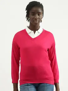United Colors of Benetton Women V-Neck Pullover Sweater