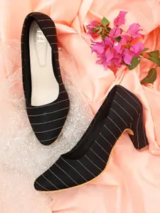 Hydes N Hues Striped Party Block Pumps