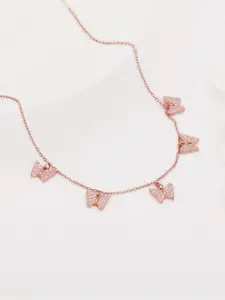 GIVA Sterling Silver Rose Gold-Plated Necklace