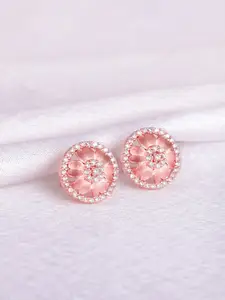GIVA Rose Gold Plated Contemporary Studs Earrings