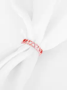 GIVA 925 Sterling Silver Rose Gold-Plated & CZ Stone-Studded Heart Finger Ring