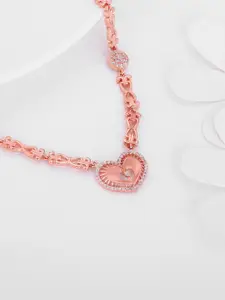 GIVA 92.5 Sterling Silver Rose Gold-Plated Necklace