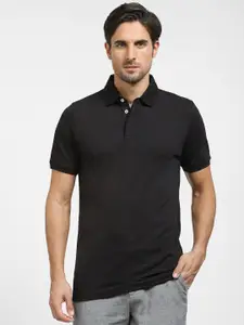 SELECTED Men Polo Collar Slim Fit Cotton T-shirt