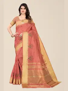 SERONA FABRICS Floral Embroidered Silk Cotton Mysore Silk Saree