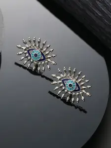 Priyaasi Silver -Plated Contemporary Studs Earrings