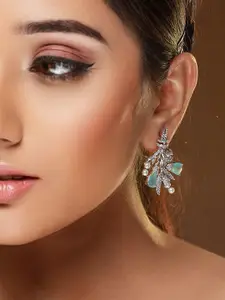 Priyaasi Silver-Plated Contemporary Drop Earrings