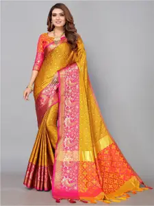 Mitera Woven Design Zari Silk Blend Banarasi Saree