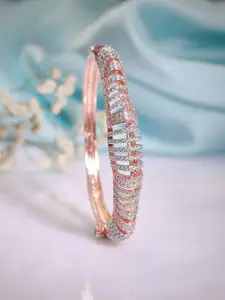 Rubans Women Brass American Diamond Rose Gold-Plated Bangle-Style Bracelet