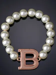 Estele Rose Gold-Plated Women Pearls Bracelet