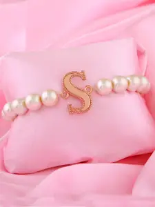 Estele Women Rose Gold-Plated Pearls Bracelet