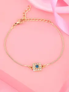 Estele Women Crystals Gold-Plated Link Bracelet