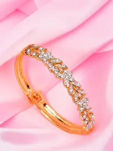 Estele Women Crystals Gold-Plated Wraparound Bracelet
