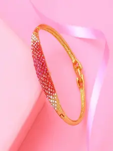 Estele Women Gold-Plated Crystals Wraparound Bracelet
