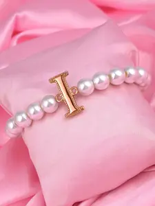 Estele Women Pearls Rose Gold-Plated Bracelet