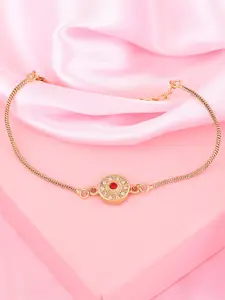 Estele Women Crystals Gold-Plated Charm Bracelet