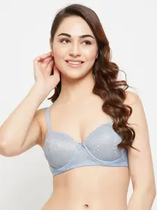 Clovia Lace Padded Underwired Demi Cup Multiway Strapless Balconette Bra