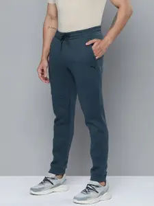 Puma Men Blue Solid Tech Slim Fit Sports Pants