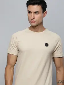 one8 x PUMA Men Slim Fit Cotton Self Design Chevron Sports T-shirt With Applique Detail