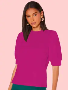 Dream Beauty Fashion Puff Sleeves Round Neck Top