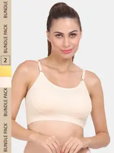 Amour Secret Pack Of 2 Ribbed Seamless Lightly Padded Sports Bra
