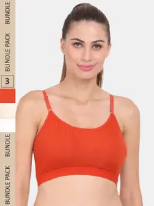 Amour Secret Pack Of 3 Ribbed Seamless Lightly Padded Sports Bra