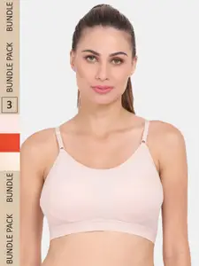 Amour Secret Pack Of 3 Ribbed Lightly Padded Anti Odour Sports Bra