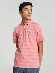 one8 x PUMA Boys Printed Pure Cotton Polo Collar Regular Fit  T-shirt