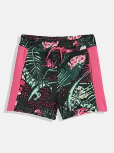 Puma Girls Tropical Print Regular Fit Mid-Rise T7 Vacay Queen AOP Youth Regular  Shorts