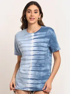Ennoble Women Tie and Dye Dyed Round Neck Cotton T-shirt