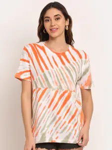 Ennoble Women Cotton Striped Oversize T-shirt