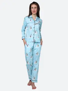 Pyjama Party Women Printed Pure Cotton Night suit