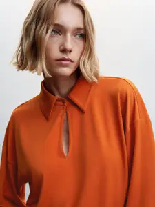 MANGO Cut Out Detail Sustainable Shirt Style Top