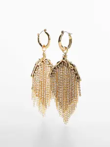 MANGO Stone-Studded Chandelier Drop Earrings
