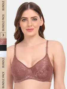 Amour Secret Pack of 3 Underwired Push-Up Bra