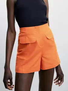 MANGO Sustainable Mid-Rise Regular Shorts with Pocket Detailing